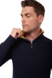 Cashmere & Yak men polo style sweaters howard midnight blue mustard l